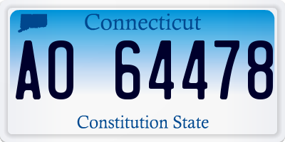 CT license plate AO64478