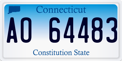 CT license plate AO64483