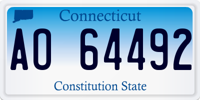 CT license plate AO64492