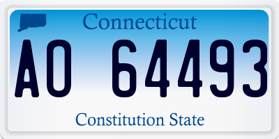 CT license plate AO64493