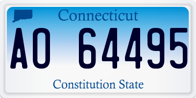 CT license plate AO64495