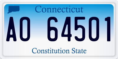 CT license plate AO64501