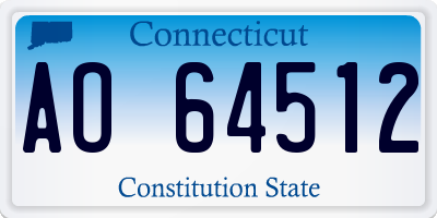 CT license plate AO64512