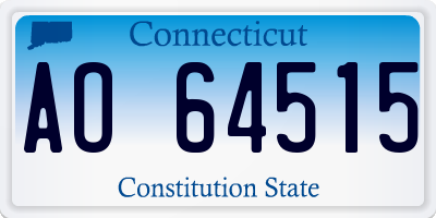 CT license plate AO64515