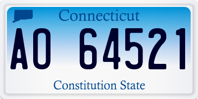 CT license plate AO64521
