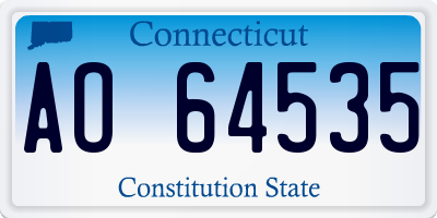 CT license plate AO64535