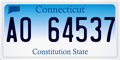 CT license plate AO64537