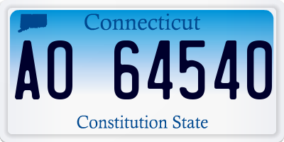 CT license plate AO64540