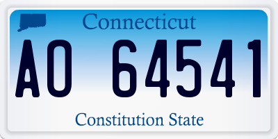 CT license plate AO64541