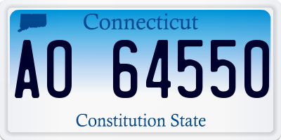 CT license plate AO64550