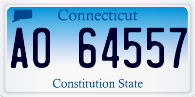 CT license plate AO64557
