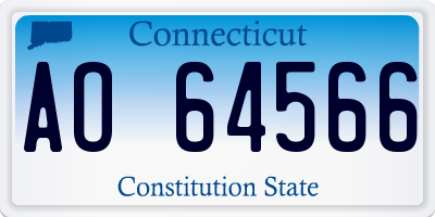 CT license plate AO64566