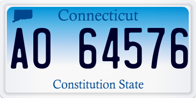 CT license plate AO64576