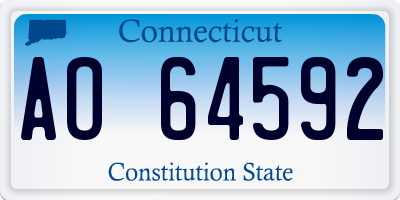 CT license plate AO64592