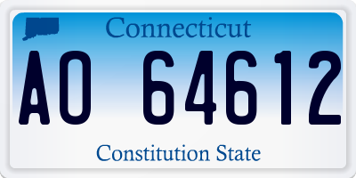 CT license plate AO64612