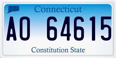 CT license plate AO64615