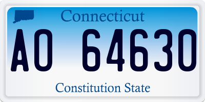 CT license plate AO64630