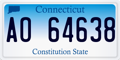 CT license plate AO64638