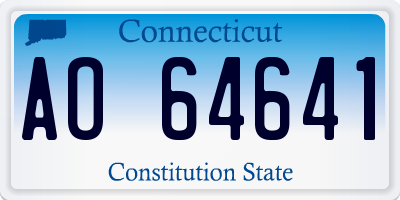 CT license plate AO64641
