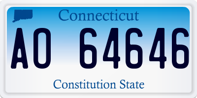 CT license plate AO64646