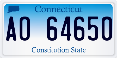 CT license plate AO64650