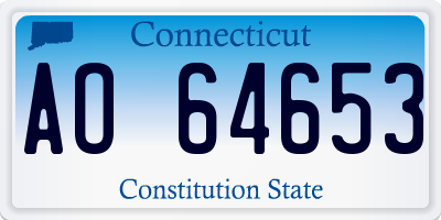 CT license plate AO64653