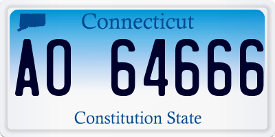 CT license plate AO64666