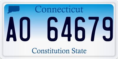 CT license plate AO64679