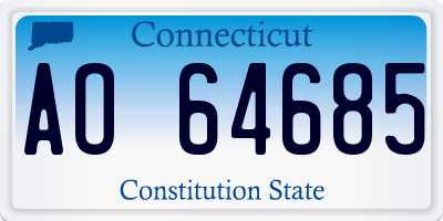 CT license plate AO64685