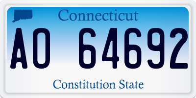 CT license plate AO64692