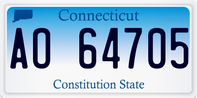 CT license plate AO64705