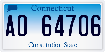 CT license plate AO64706