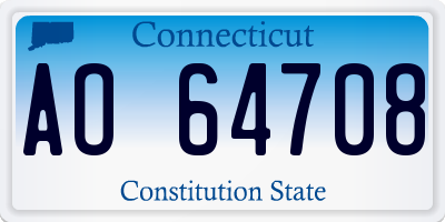 CT license plate AO64708