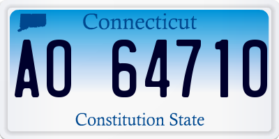 CT license plate AO64710