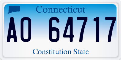 CT license plate AO64717
