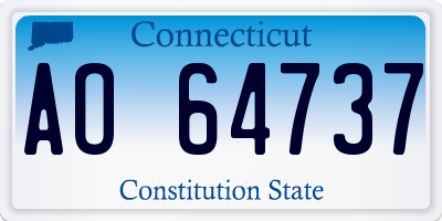 CT license plate AO64737