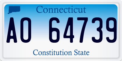 CT license plate AO64739