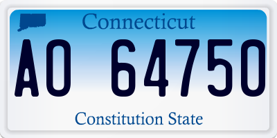 CT license plate AO64750