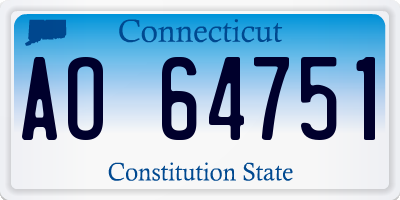 CT license plate AO64751