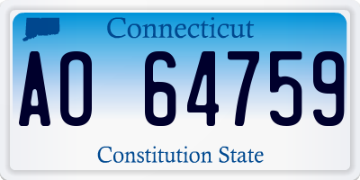 CT license plate AO64759