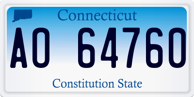 CT license plate AO64760