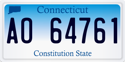 CT license plate AO64761