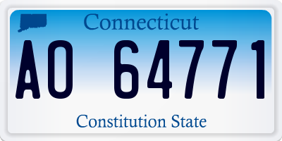 CT license plate AO64771