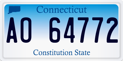 CT license plate AO64772