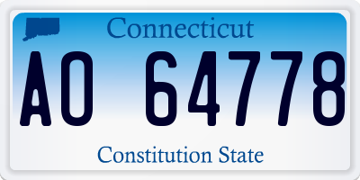CT license plate AO64778