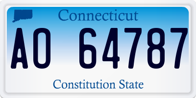 CT license plate AO64787