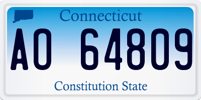 CT license plate AO64809