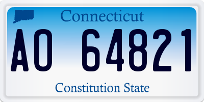 CT license plate AO64821
