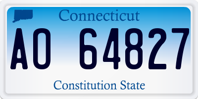 CT license plate AO64827