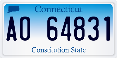 CT license plate AO64831